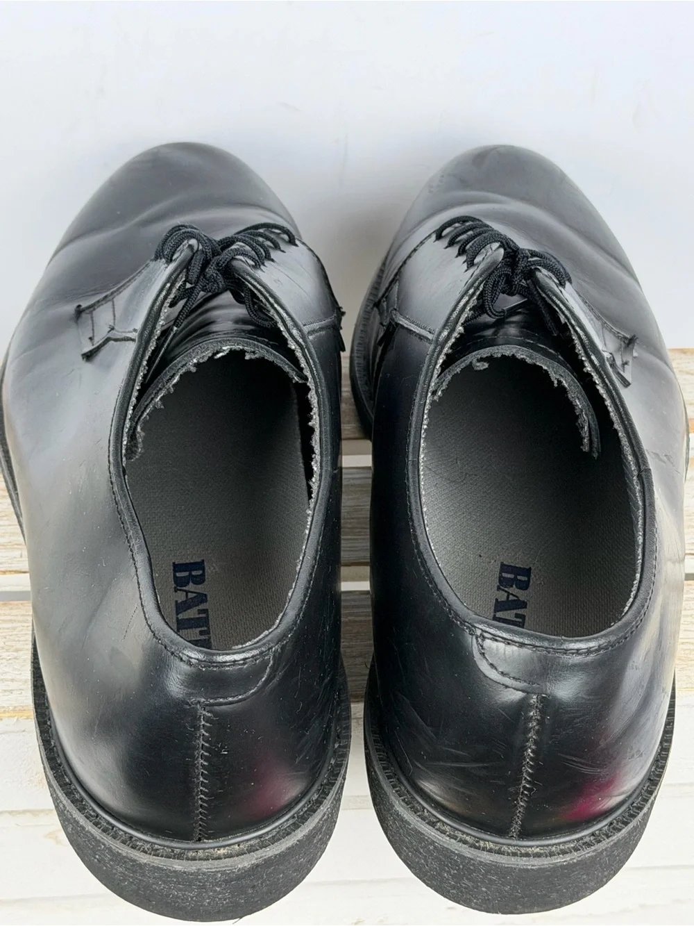 Bates Men's Leather Uniform Oxfords black leather size 10.5 Wide 3E